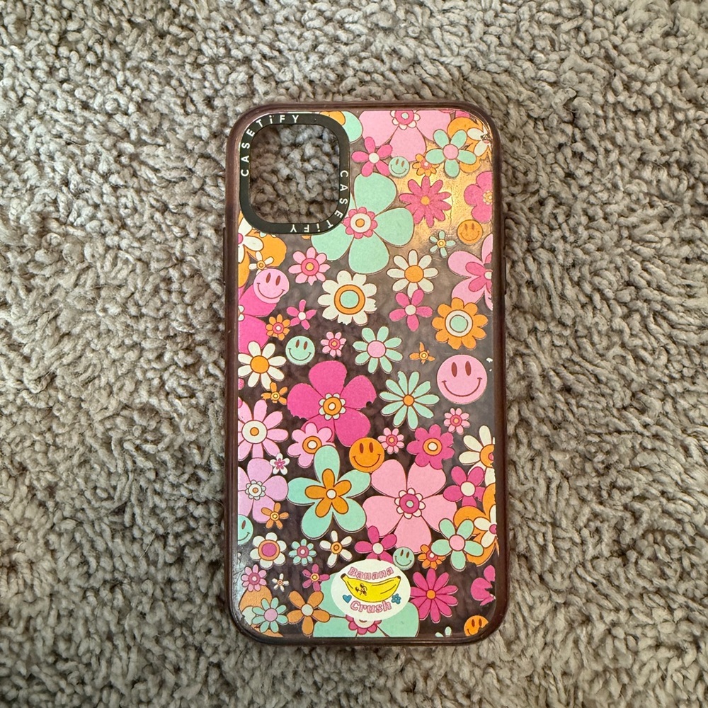 Casetify Pink and Orange iPhone Case with Floral Design iPhone 11